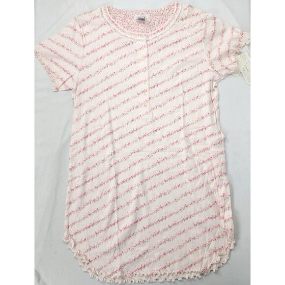 Aria Other - Aria Women's Nightgown Gown Pajamas PJS Pink Floral Short Sleeve NEW Size MEDIUM